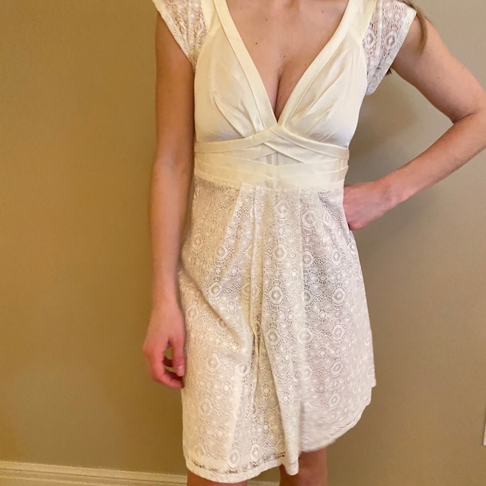 BCBG white lace dress
